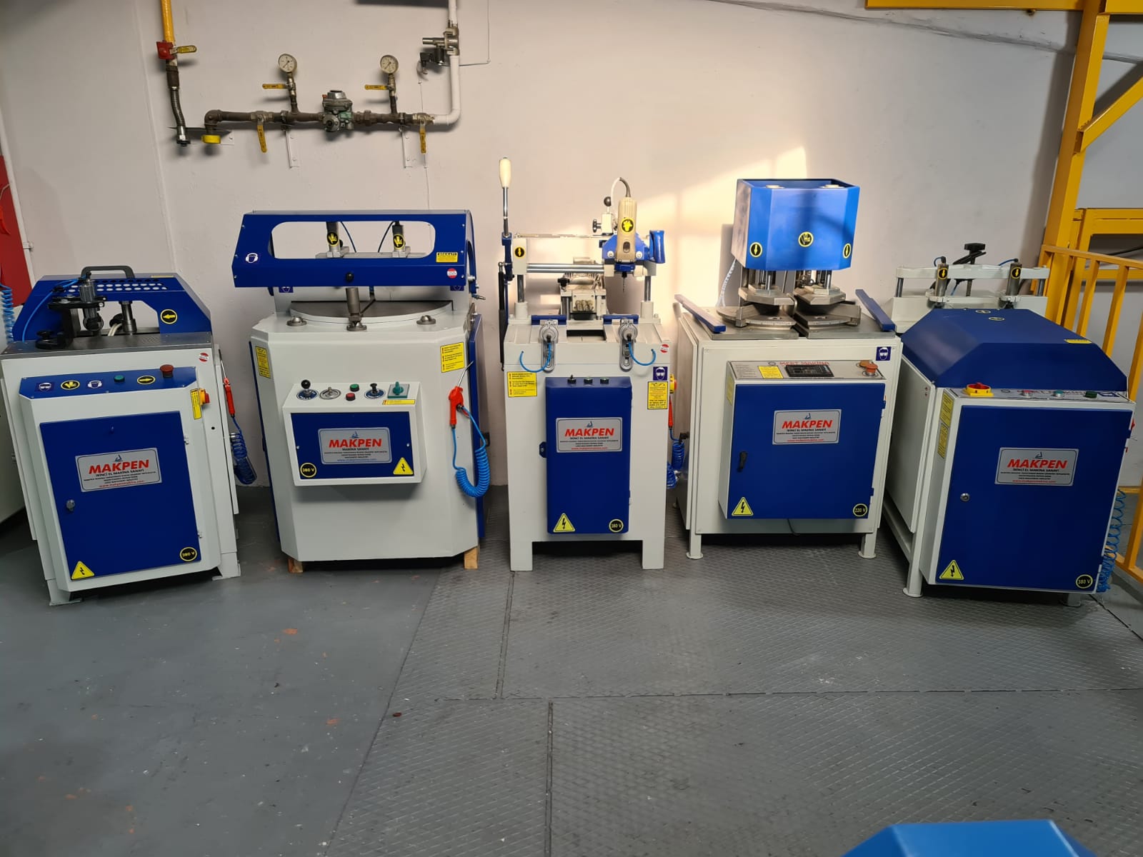 5 SET PVC AND ALUMINUM PROCESSING MACHINES FROM MAKPEN MACHINE